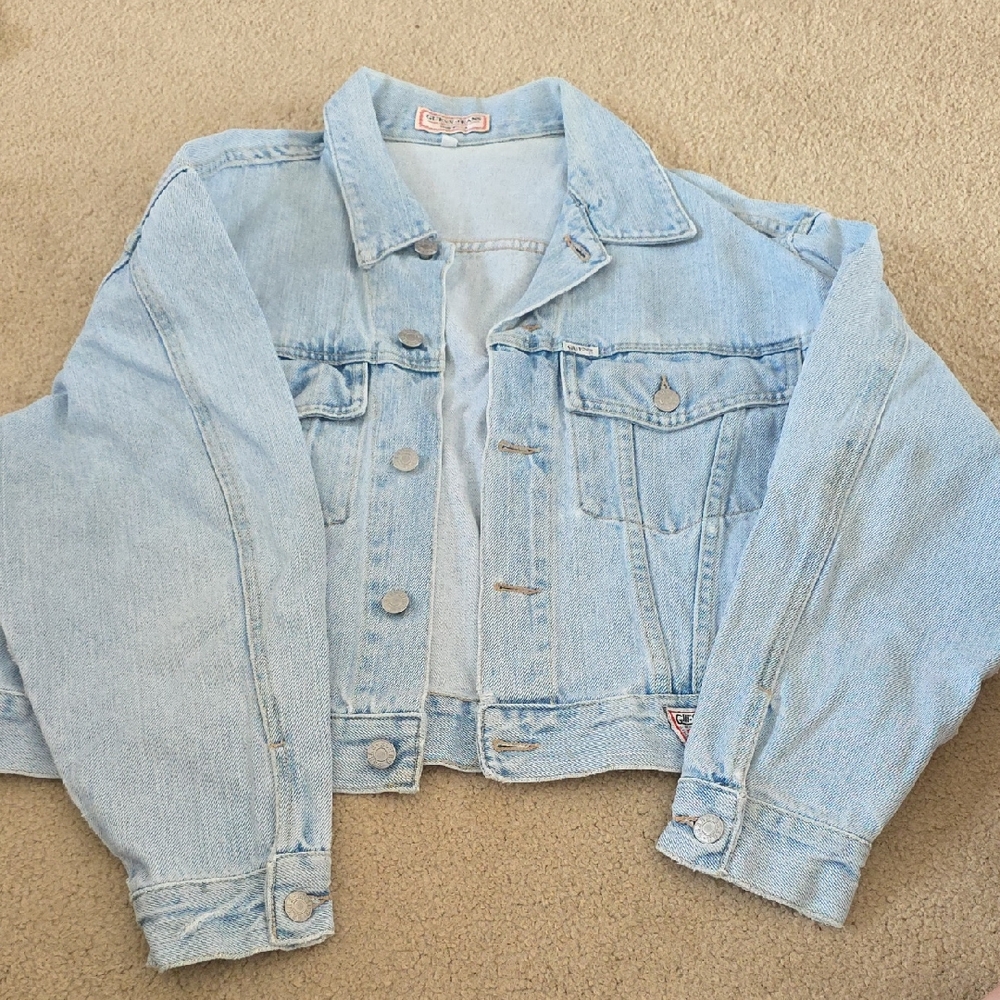 Guess Light Wash Denim Jacket, Women's Size Medium